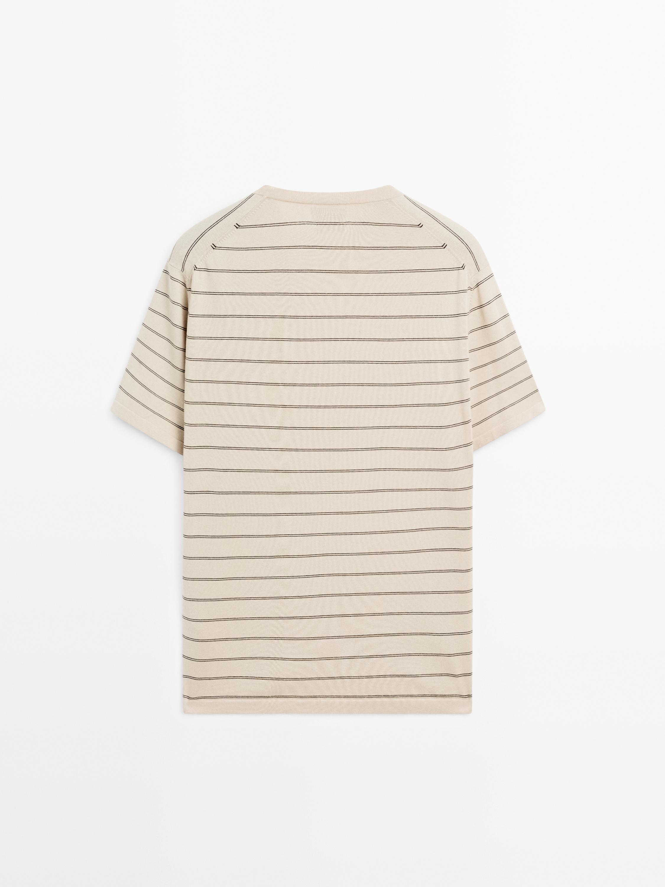 Striped lightweight knit T-shirt